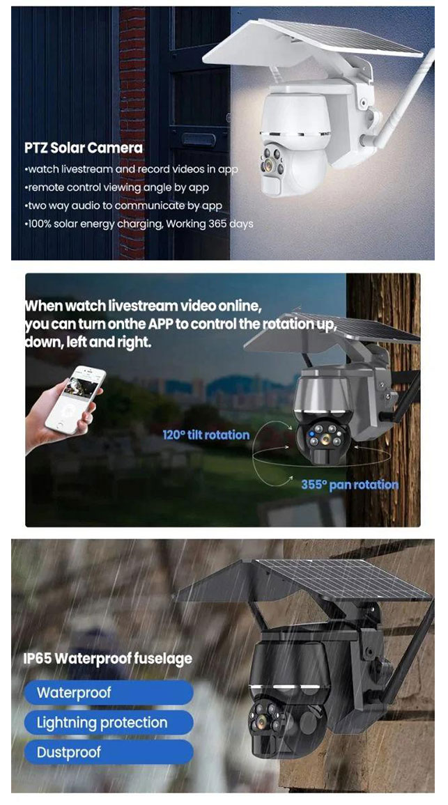 Ηλιακή Αδιάβροχη WIFI Κάμερα 4MP Εξωτερικού Χώρου με Αισθητήρα Κίνησης, Νυχτερινή Όραση και Ενδοεπικοινωνία ANDOWL Ηλιακή Αδιάβροχη WIFI Κάμερα 4MP Εξωτερικού Χώρου με Αισθητήρα Κίνησης, Νυχτερινή Όραση και Ενδοεπικοινωνία ANDOWL