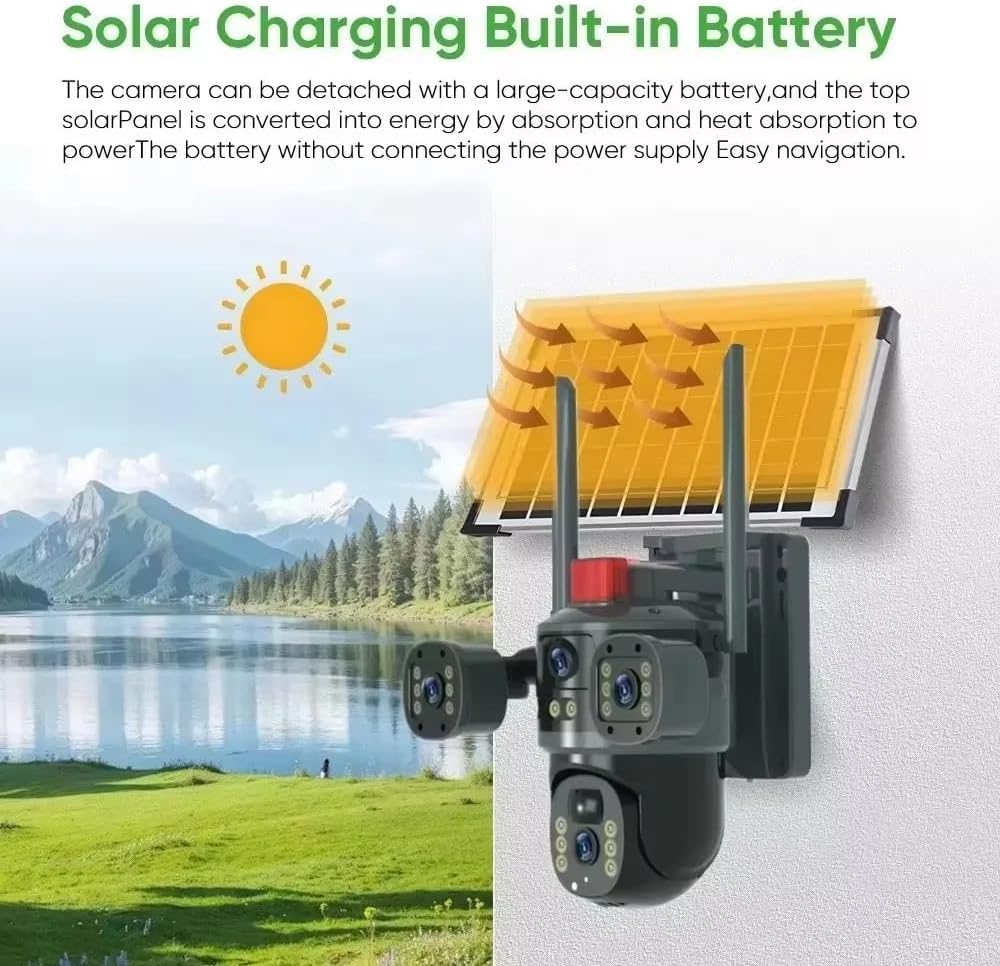 Ηλιακή Ασύρματη Κάμερα Ασφαλείας 4G με SIM, Αμφίδρομη Επικοινωνία & Πανοραμική Περιστροφή – Full QHD 2K, IP66 Ηλιακή Ασύρματη Κάμερα Ασφαλείας 4G με SIM, Αμφίδρομη Επικοινωνία & Πανοραμική Περιστροφή – Full QHD 2K, IP66