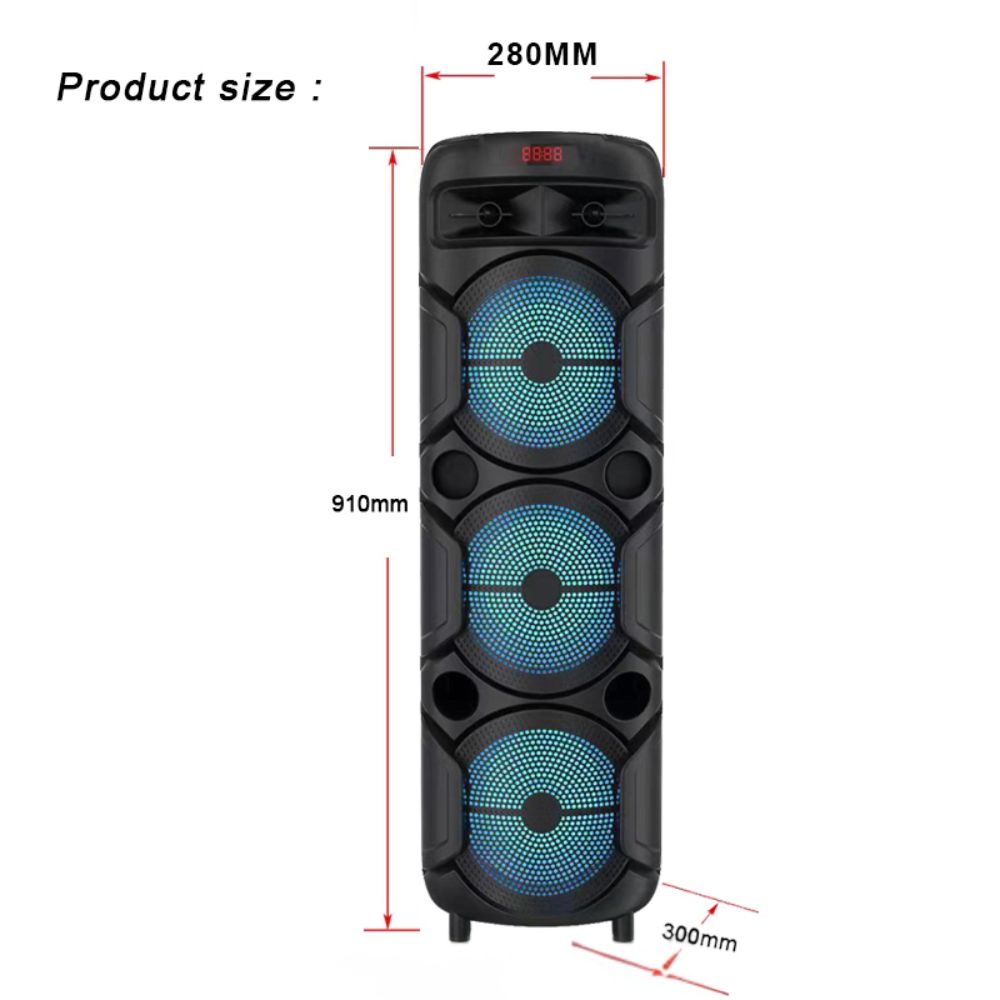 Φορητό Ηχείο Karaoke Bluetooth με 3x8.5″ Subwoofer και LED Φορητό Ηχείο Karaoke Bluetooth με 3x8.5″ Subwoofer και LED