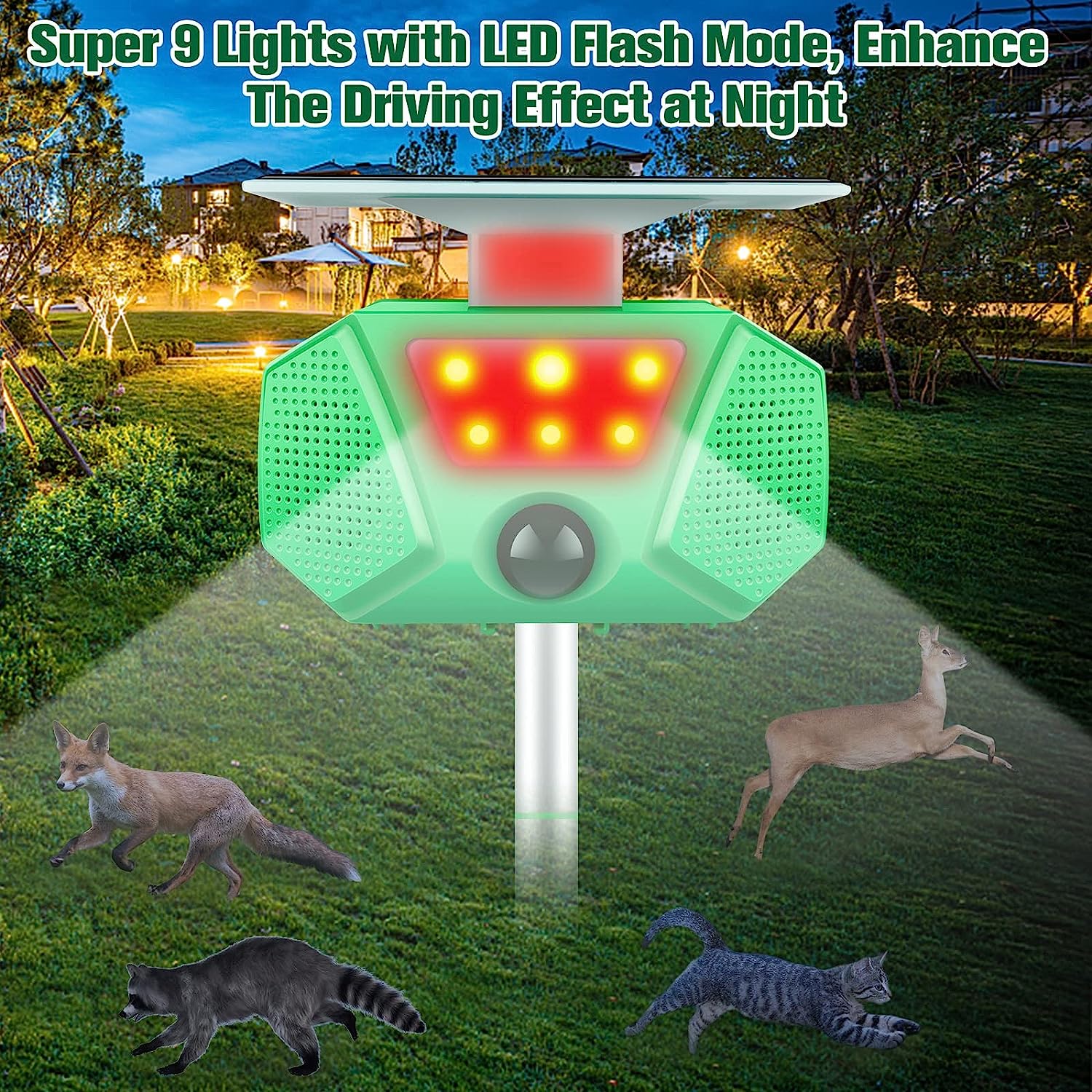 Ηλιακό Απωθητικό Μικρών Ζώων & Πουλιών - Αισθητήρας Κίνησης με Υπέρηχους, Φλας Φωτισμό Εκφοβισμού & Ήχους με Πάσσαλο Χώματος - Επαναφορτιζόμενο USB Ηλιακό Απωθητικό Μικρών Ζώων & Πουλιών - Αισθητήρας Κίνησης με Υπέρηχους, Φλας Φωτισμό Εκφοβισμού & Ήχους με Πάσσαλο Χώματος - Επαναφορτιζόμενο USB