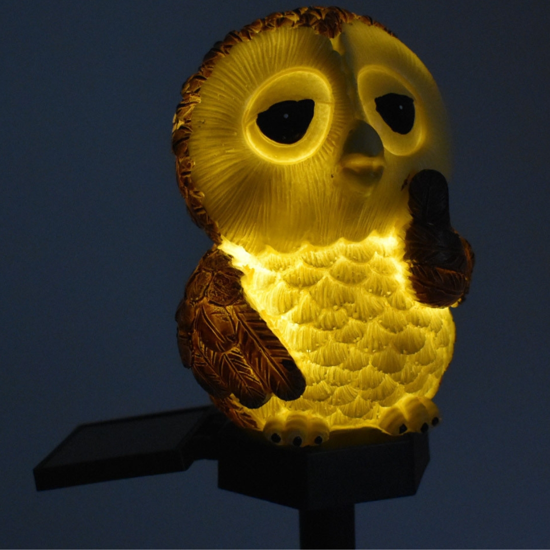 Ηλιακό Φωτιστικό LED Κουκουβάγια για Εξωτερικούς Χώρους με Θερμό Λευκό Φως Ηλιακό Φωτιστικό LED Κουκουβάγια για Εξωτερικούς Χώρους με Θερμό Λευκό Φως