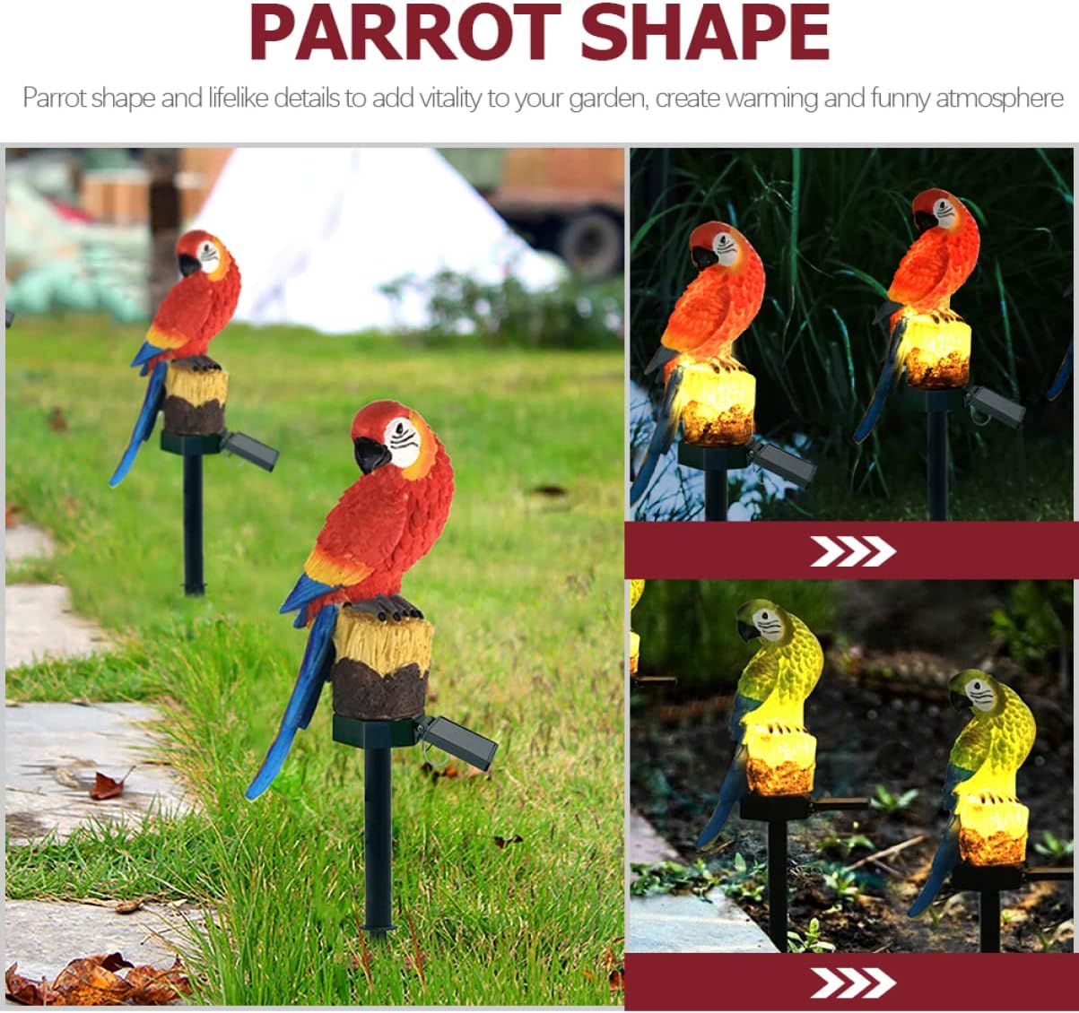 Ηλιακό Φωτιστικό LED Παπαγάλος για Εξωτερικούς Χώρους με Θερμό Λευκό Φως Ηλιακό Φωτιστικό LED Παπαγάλος για Εξωτερικούς Χώρους με Θερμό Λευκό Φως