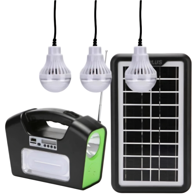 Ηλιακό Κιτ Τριπλού Φωτισμού με Φακό, 3 Λάμπες και Φόρτισης Συσκευών Ηλιακό Κιτ Τριπλού Φωτισμού με Φακό, 3 Λάμπες και Φόρτισης Συσκευών