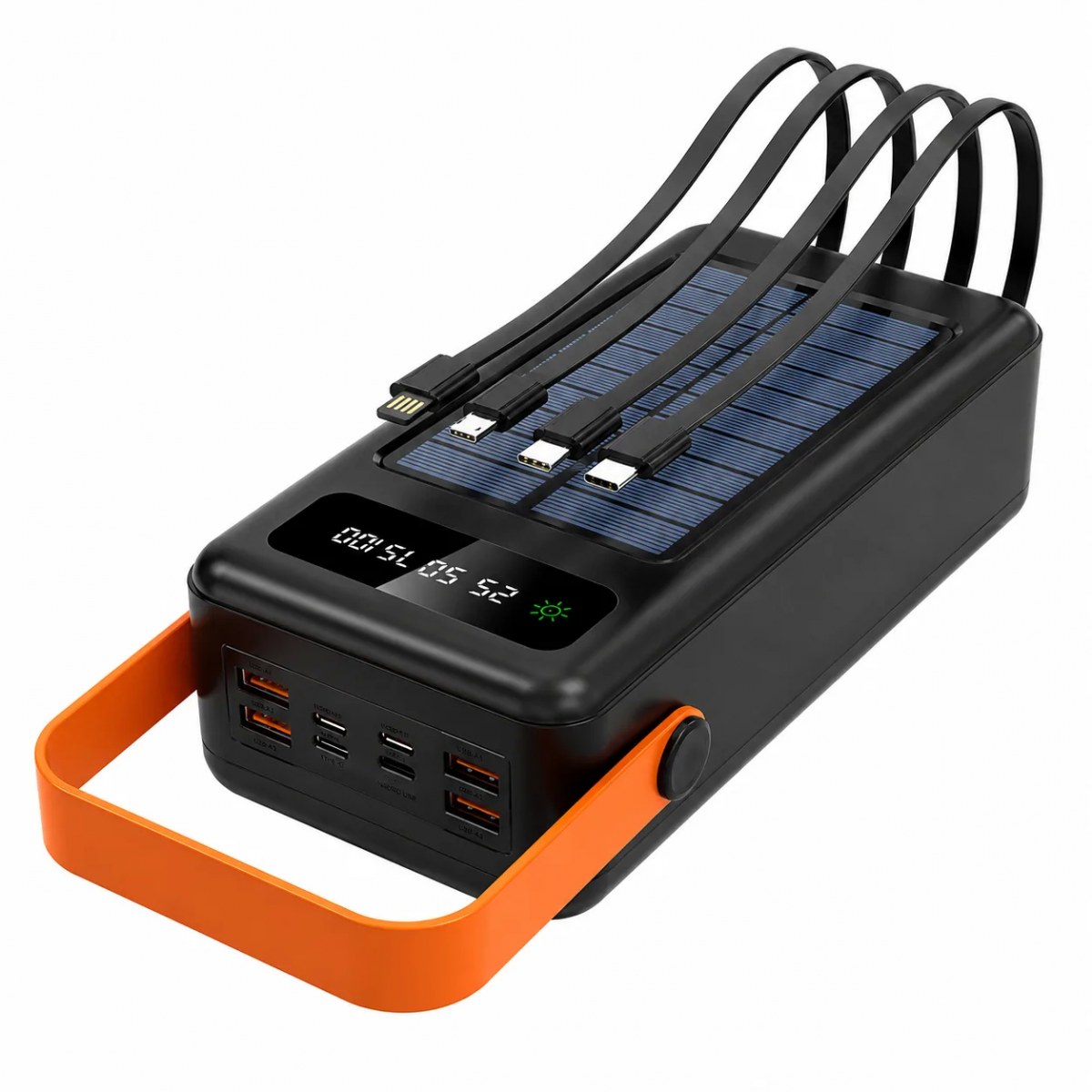 Ηλιακό Power Bank TR-957 40.000mAh – Ενέργεια Παντού | Με 4 Ενσωματωμένα Καλώδια, Οθόνη LCD, Φακό LED, Γρήγορη Φόρτιση 2.1A Ηλιακό Power Bank TR-957 40.000mAh – Ενέργεια Παντού | Με 4 Ενσωματωμένα Καλώδια, Οθόνη LCD, Φακό LED, Γρήγορη Φόρτιση 2.1A
