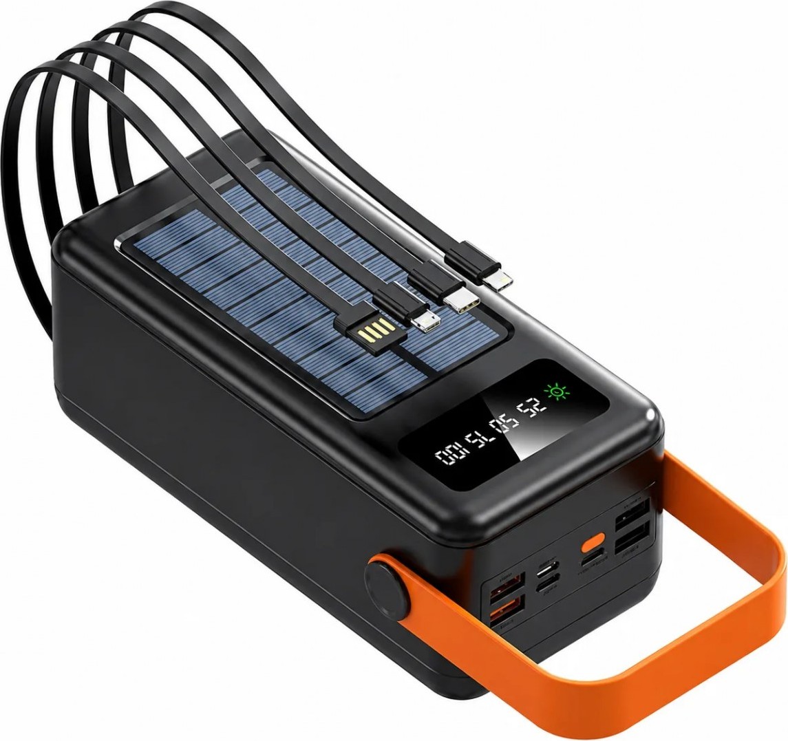 Ηλιακό Power Bank TR-957 40.000mAh – Ενέργεια Παντού | Με 4 Ενσωματωμένα Καλώδια, Οθόνη LCD, Φακό LED, Γρήγορη Φόρτιση 2.1A Ηλιακό Power Bank TR-957 40.000mAh – Ενέργεια Παντού | Με 4 Ενσωματωμένα Καλώδια, Οθόνη LCD, Φακό LED, Γρήγορη Φόρτιση 2.1A