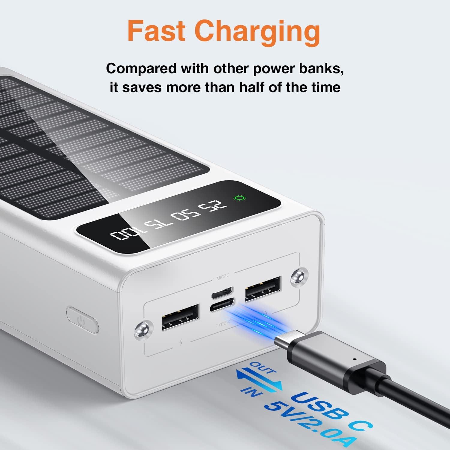 Ηλιακό PowerBank KLGO - Φορητή Μπαταρία Φορτιστής 10000 mAh Ηλιακό Πάνελ - Solar Power Bank Λευκό Ηλιακό PowerBank KLGO - Φορητή Μπαταρία Φορτιστής 10000 mAh Ηλιακό Πάνελ - Solar Power Bank Λευκό