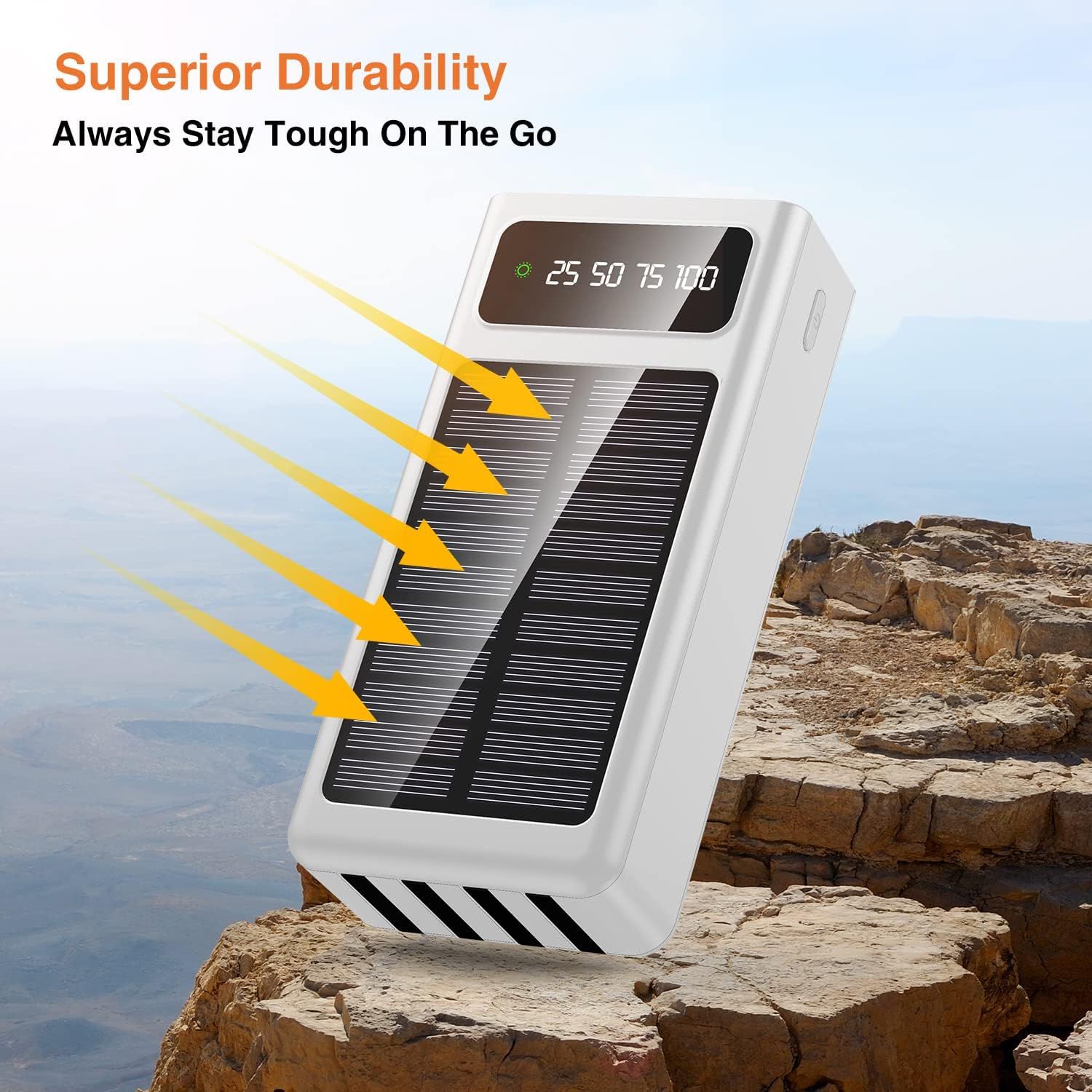 Ηλιακό PowerBank KLGO - Φορητή Μπαταρία Φορτιστής 10000 mAh Ηλιακό Πάνελ - Solar Power Bank Λευκό Ηλιακό PowerBank KLGO - Φορητή Μπαταρία Φορτιστής 10000 mAh Ηλιακό Πάνελ - Solar Power Bank Λευκό