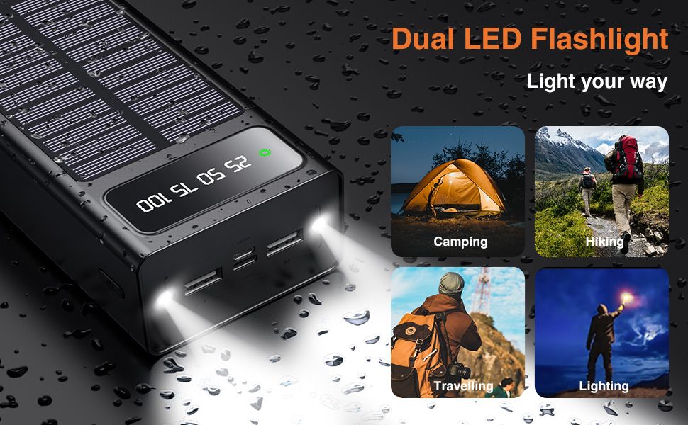 Ηλιακό PowerBank KLGO - Φορητή Μπαταρία Φορτιστής 10000 mAh Ηλιακό Πάνελ & LED Φωτισμός- Solar Power Bank Μαύρο Ηλιακό PowerBank KLGO - Φορητή Μπαταρία Φορτιστής 10000 mAh Ηλιακό Πάνελ & LED Φωτισμός- Solar Power Bank Μαύρο