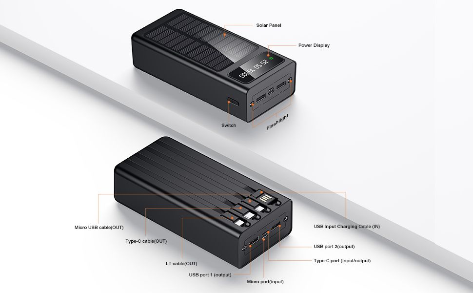 Ηλιακό PowerBank KLGO - Φορητή Μπαταρία Φορτιστής 10000 mAh Ηλιακό Πάνελ & LED Φωτισμός- Solar Power Bank Μαύρο Ηλιακό PowerBank KLGO - Φορητή Μπαταρία Φορτιστής 10000 mAh Ηλιακό Πάνελ & LED Φωτισμός- Solar Power Bank Μαύρο