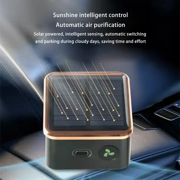 Ηλιακός Καθαριστής Αέρα Αυτοκινήτου με HEPA και Όζον USB Μαύρο Χρυσό Ηλιακός Καθαριστής Αέρα Αυτοκινήτου με HEPA και Όζον USB Μαύρο Χρυσό