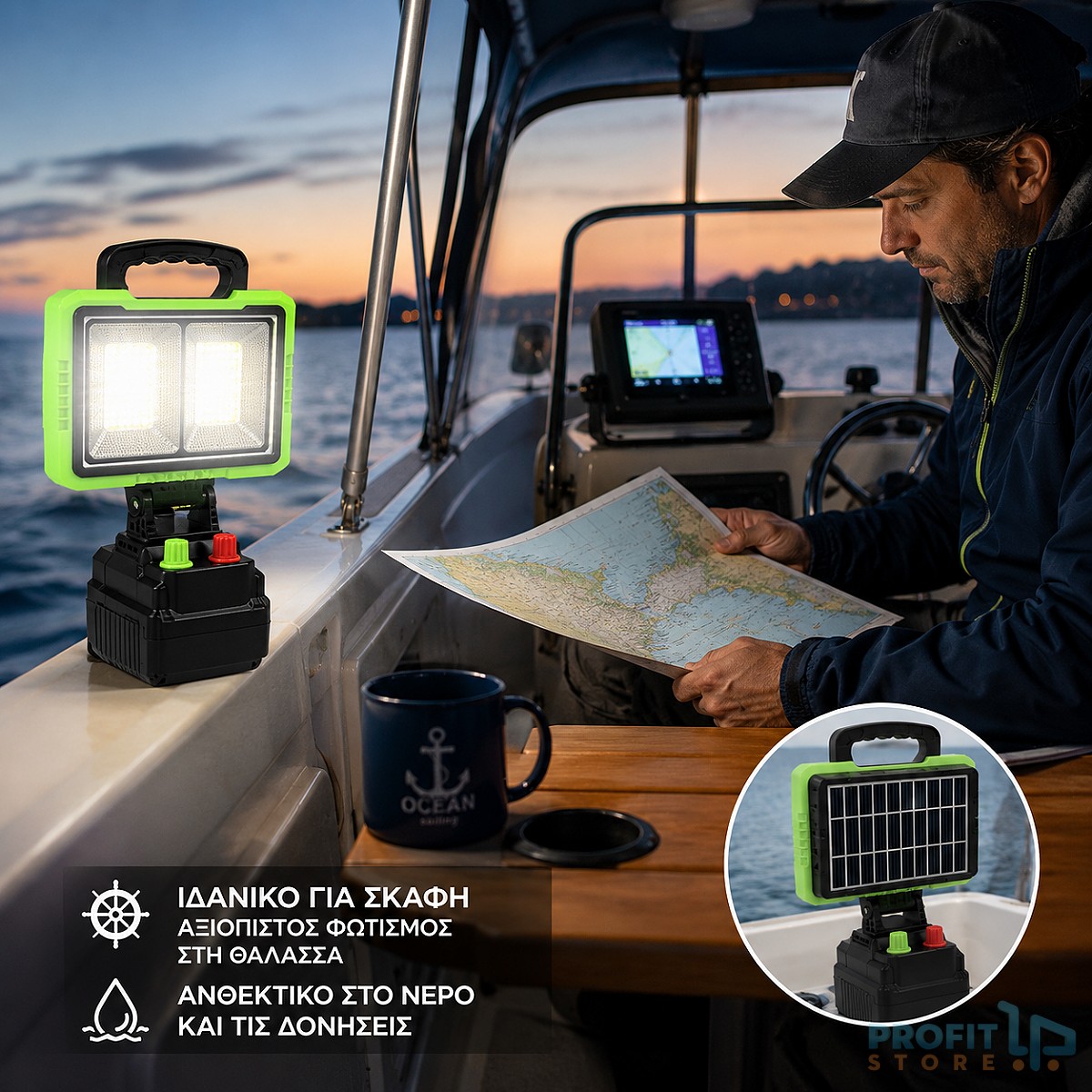 Ηλιακός Προβολέας LED 150W GDPLUS GD-2305A – Φορητός με Power Bank 8000mAh 120 LED Ηλιακός Προβολέας LED 150W GDPLUS GD-2305A – Φορητός με Power Bank 8000mAh 120 LED