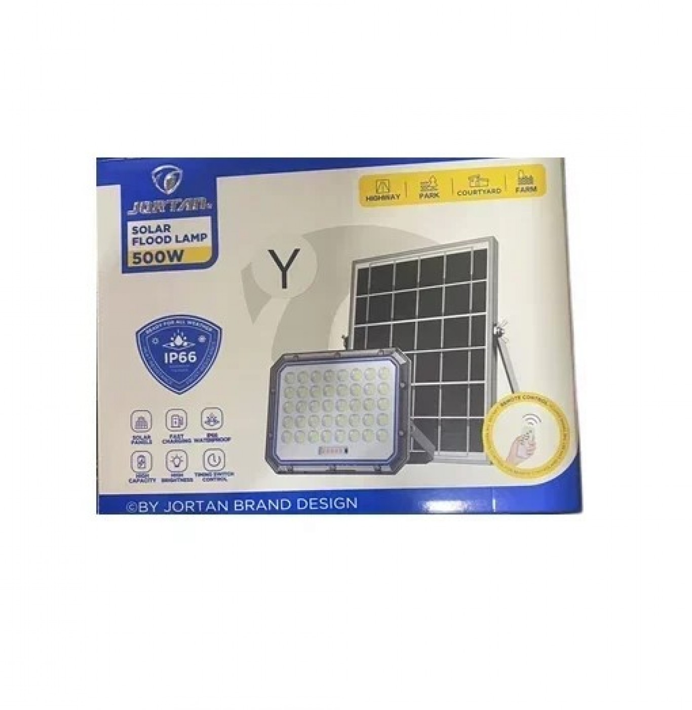 Ηλιακός Προβολέας LED 500W Αδιάβροχος με Πάνελ και Τηλεχειριστήριο Jortan Ηλιακός Προβολέας LED 500W Αδιάβροχος με Πάνελ και Τηλεχειριστήριο Jortan