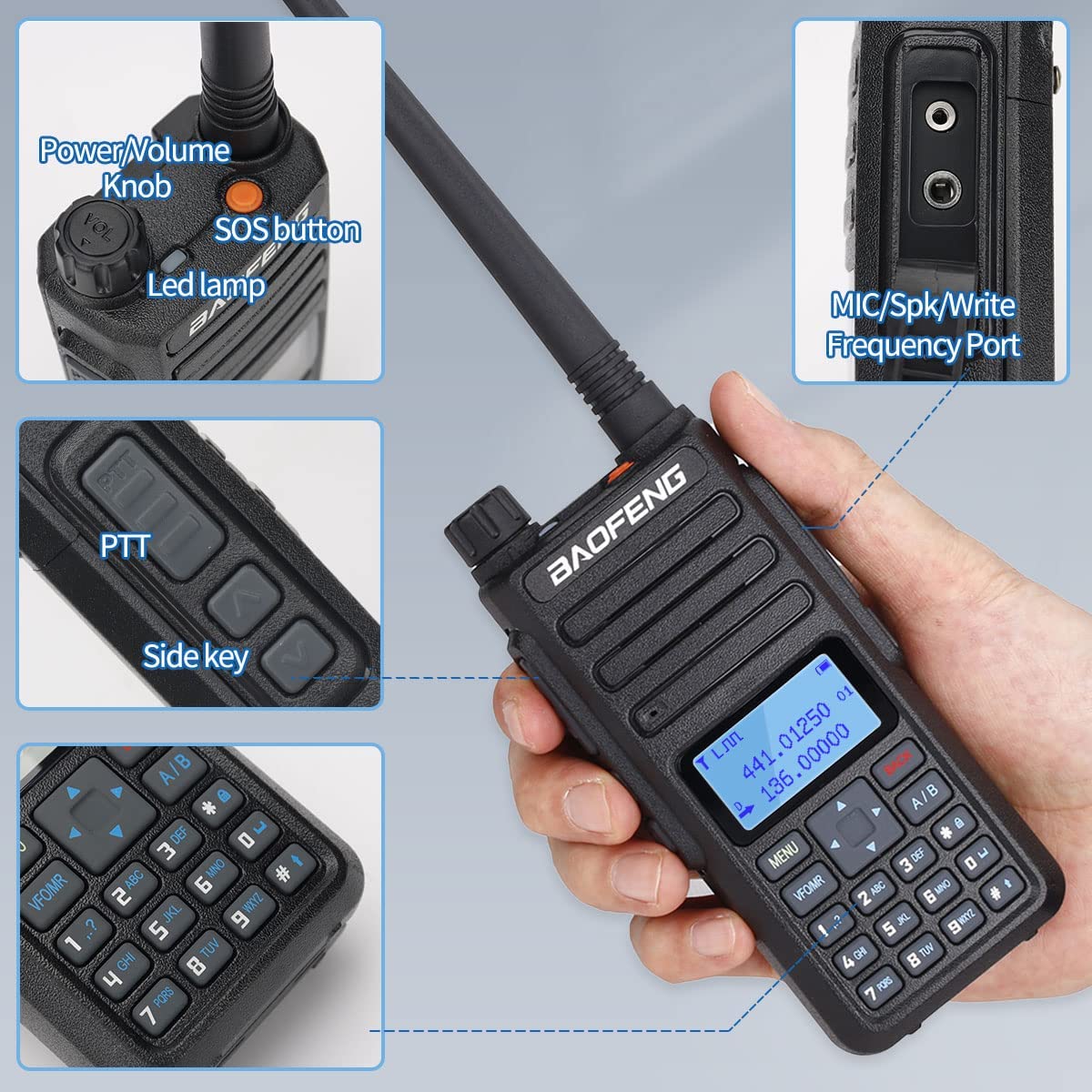 Ισχυρός Ασύρματος Πομποδέκτης 10W έως 10km UHF/VHF Dual Band 128 Κανάλια με Οθόνη, Φακό - Two Way Radio Tranceiver Ισχυρός Ασύρματος Πομποδέκτης 10W έως 10km UHF/VHF Dual Band 128 Κανάλια με Οθόνη, Φακό - Two Way Radio Tranceiver