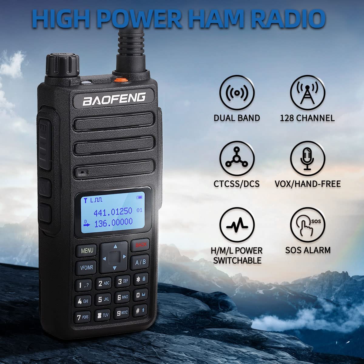 Ισχυρός Ασύρματος Πομποδέκτης 10W έως 10km UHF/VHF Dual Band 128 Κανάλια με Οθόνη, Φακό - Two Way Radio Tranceiver Ισχυρός Ασύρματος Πομποδέκτης 10W έως 10km UHF/VHF Dual Band 128 Κανάλια με Οθόνη, Φακό - Two Way Radio Tranceiver