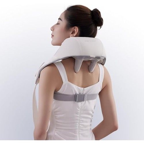 Συσκευή Μασάζ Shiatsu με Χειρολαβές για Λαιμό Πλάτη Ώμους Πόδια με 2 Επιλογές Έντασης & Θερμότητα Λευκό Συσκευή Μασάζ Shiatsu με Χειρολαβές για Λαιμό Πλάτη Ώμους Πόδια με 2 Επιλογές Έντασης & Θερμότητα Λευκό