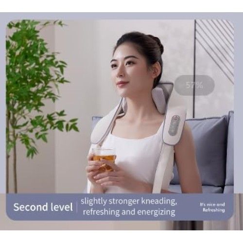 Συσκευή Μασάζ Shiatsu με Χειρολαβές για Λαιμό Πλάτη Ώμους Πόδια με 2 Επιλογές Έντασης & Θερμότητα Λευκό Συσκευή Μασάζ Shiatsu με Χειρολαβές για Λαιμό Πλάτη Ώμους Πόδια με 2 Επιλογές Έντασης & Θερμότητα Λευκό