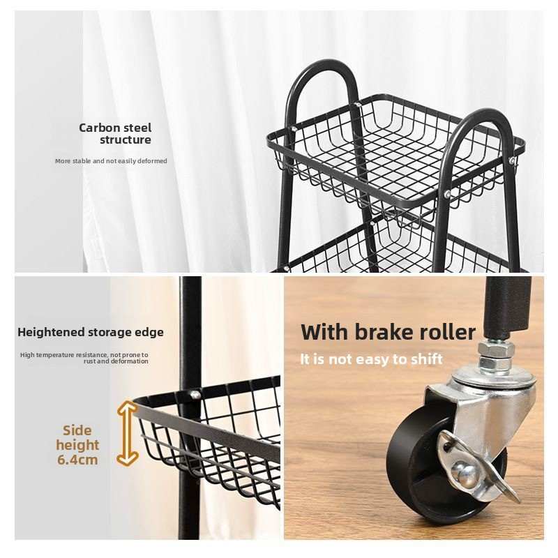 Τρόλεϊ Κουζίνας Μεταλλικό 3 Θέσεων με Ρόδες 45x30.5x77 cm - Σε 3 Χρώματα Τρόλεϊ Κουζίνας Μεταλλικό 3 Θέσεων με Ρόδες 45x30.5x77 cm - Σε 3 Χρώματα