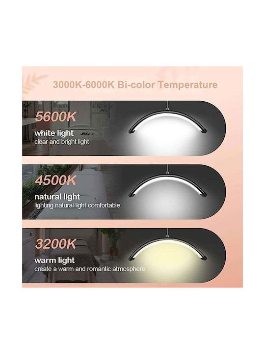 Επαγγελματική Λάμπα-Φωτιστικό Δαπέδου Half Moon Lamp με Θερμό Λευκό Φως και 3 Επίπεδα Φωτεινότητας