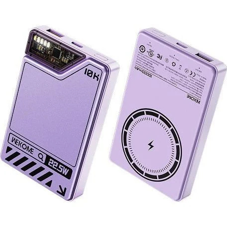 Power Bank Γρήγορης Φόρτισης & Μαγνητικής Φόρτισης 10000mAh 15W με 1 Θύρα Type-C & 1 Θύρα USB- Wekome