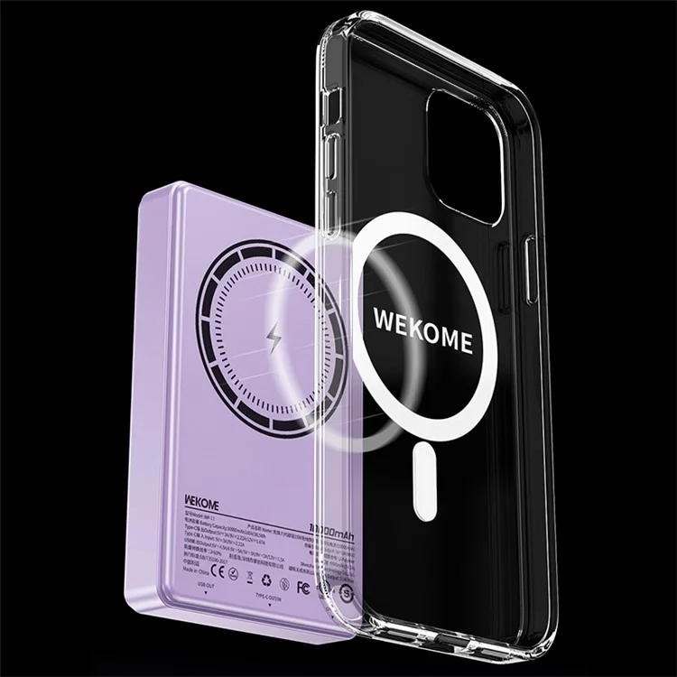 Power Bank Γρήγορης Φόρτισης & Μαγνητικής Φόρτισης 10000mAh 15W με 1 Θύρα Type-C & 1 Θύρα USB- Wekome