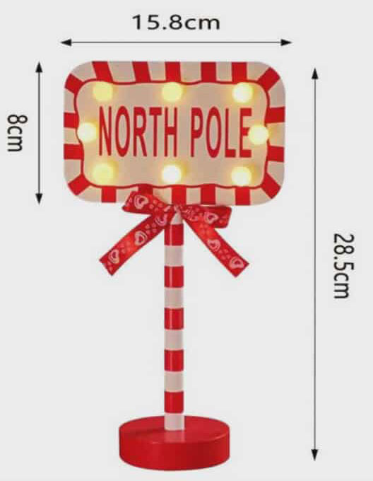 Χριστουγεννιάτικη Διακοσμητική Πινακίδα North Pole με LED Φωτισμό 28.5cm Χριστουγεννιάτικη Διακοσμητική Πινακίδα North Pole με LED Φωτισμό 28.5cm