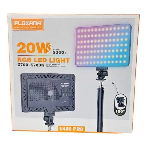 Επαναφορτιζόμενο LED RGB Φωτιστικό Φωτογράφισης 20W U480 Μαύρο – Φωτισμός για Βίντεο & Μακιγιάζ Επαναφορτιζόμενο LED RGB Φωτιστικό Φωτογράφισης 20W U480 Μαύρο – Φωτισμός για Βίντεο & Μακιγιάζ