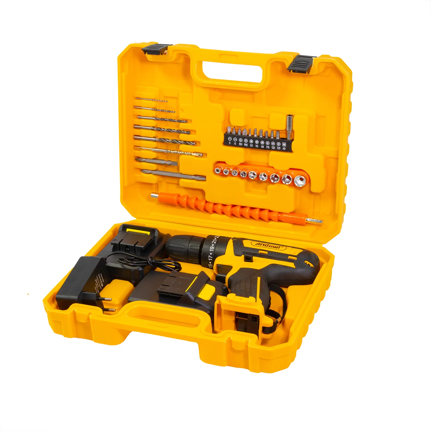 Σετ Τρυπάνι Μπαταρίας με Θήκη Μεταφοράς και Ανταλλακτικές Μύτες - Andowl Σετ Τρυπάνι Μπαταρίας με Θήκη Μεταφοράς και Ανταλλακτικές Μύτες - Andowl