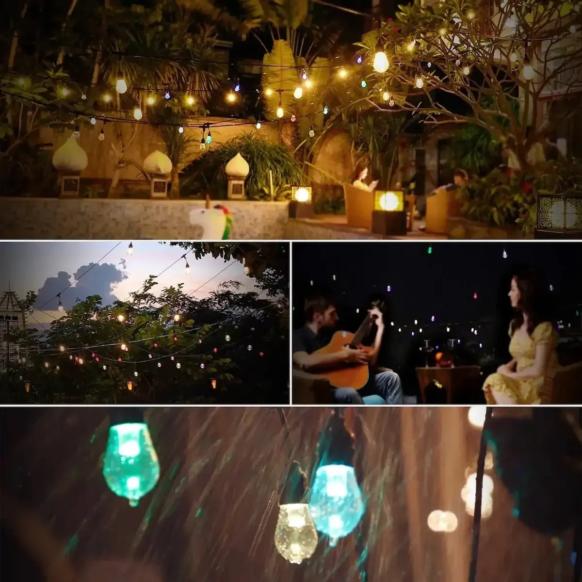 Στεγανή Γιρλάντα Φωτισμού - Αδιάβροχα RGB Φώτα Κήπου 12m με Τηλεχειριστήριο – 15 Λάμπες Στεγανή Γιρλάντα Φωτισμού - Αδιάβροχα RGB Φώτα Κήπου 12m με Τηλεχειριστήριο – 15 Λάμπες