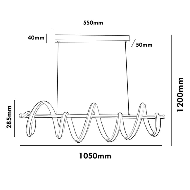 LED Κρεμαστό Φωτιστικό Οροφής 60W με 3 Ρυθμίσεις Φωτισμού 28.5 x 105 x 12cm - Universo LED Κρεμαστό Φωτιστικό Οροφής 60W με 3 Ρυθμίσεις Φωτισμού 28.5 x 105 x 12cm - Universo