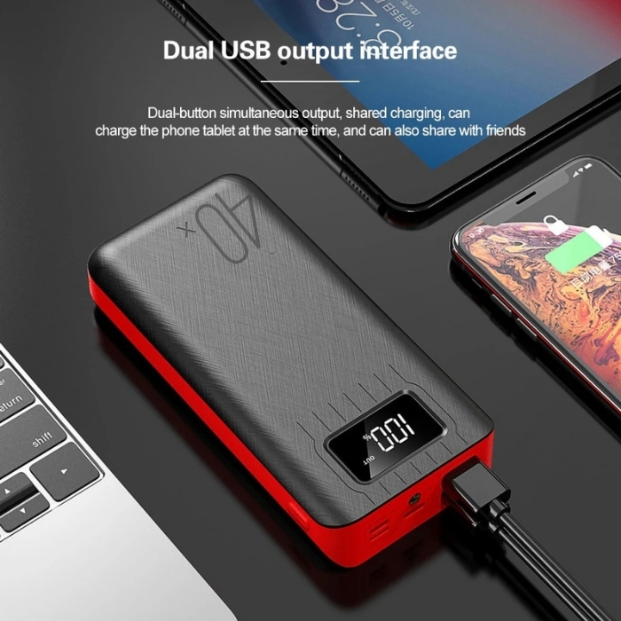 Power Bank 40000mAh με LED Οθόνη & Πολλαπλές Θύρες - Γρήγορη Φόρτιση για Κινητά & Tablet - Andowl Power Bank 40000mAh με LED Οθόνη & Πολλαπλές Θύρες - Γρήγορη Φόρτιση για Κινητά & Tablet - Andowl