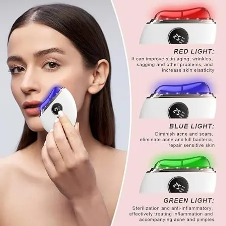 Συσκευή Gua Sha Προσώπου με EMS Δόνηση, Θερμότητα και Φωτοθεραπεία 3 Χρωμάτων Συσκευή Gua Sha Προσώπου με EMS Δόνηση, Θερμότητα και Φωτοθεραπεία 3 Χρωμάτων