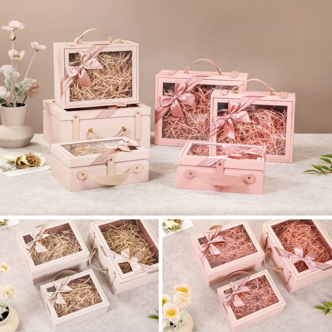 3 τμχ Σετ Κουτιά Δώρου Πολυτελείας με Λαβή & Κορδέλα 3 τμχ Σετ Κουτιά Δώρου Πολυτελείας με Λαβή & Κορδέλα