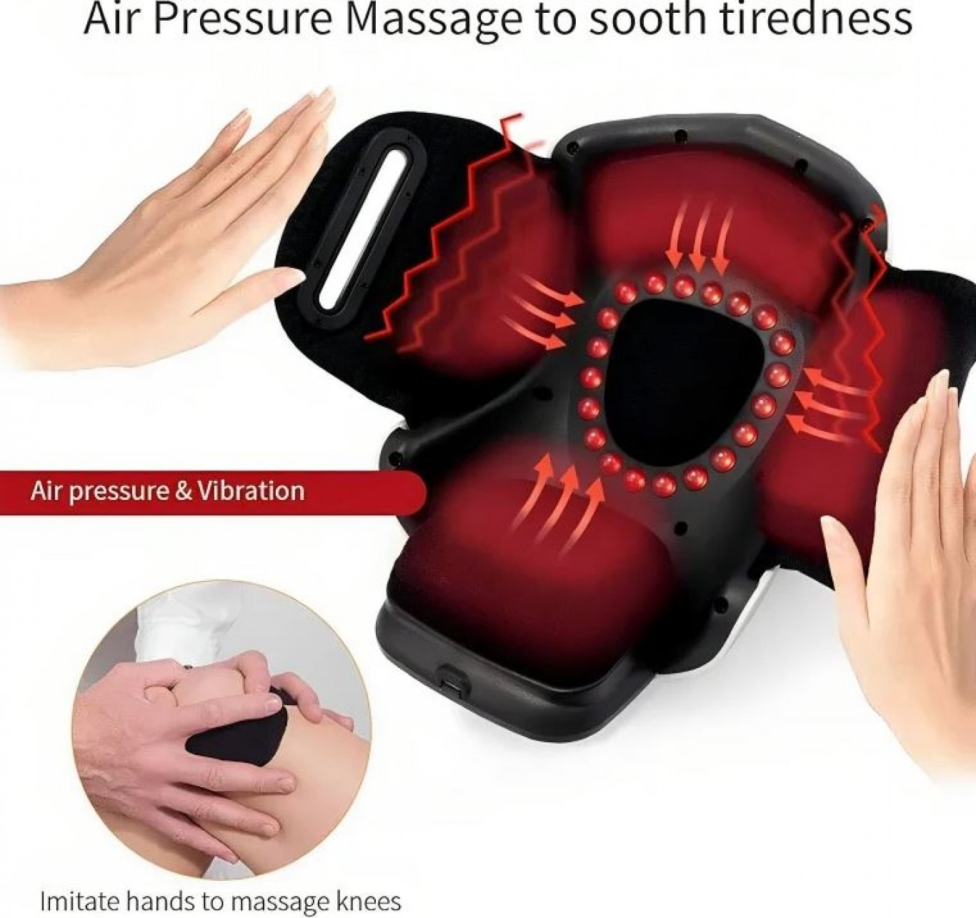 Θερμαινόμενη Συσκευή Μασάζ Γονάτου 3 σε 1 με Θερμότητα και Δόνηση 2600mAh Θερμαινόμενη Συσκευή Μασάζ Γονάτου 3 σε 1 με Θερμότητα και Δόνηση 2600mAh