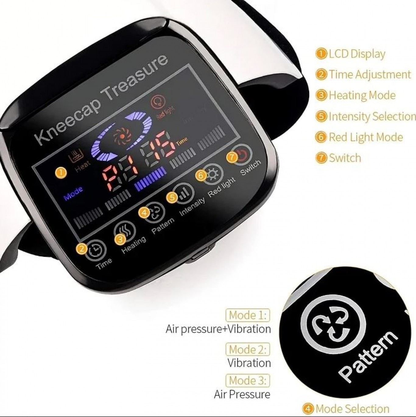 Θερμαινόμενη Συσκευή Μασάζ Γονάτου 3 σε 1 με Θερμότητα και Δόνηση 2600mAh Θερμαινόμενη Συσκευή Μασάζ Γονάτου 3 σε 1 με Θερμότητα και Δόνηση 2600mAh