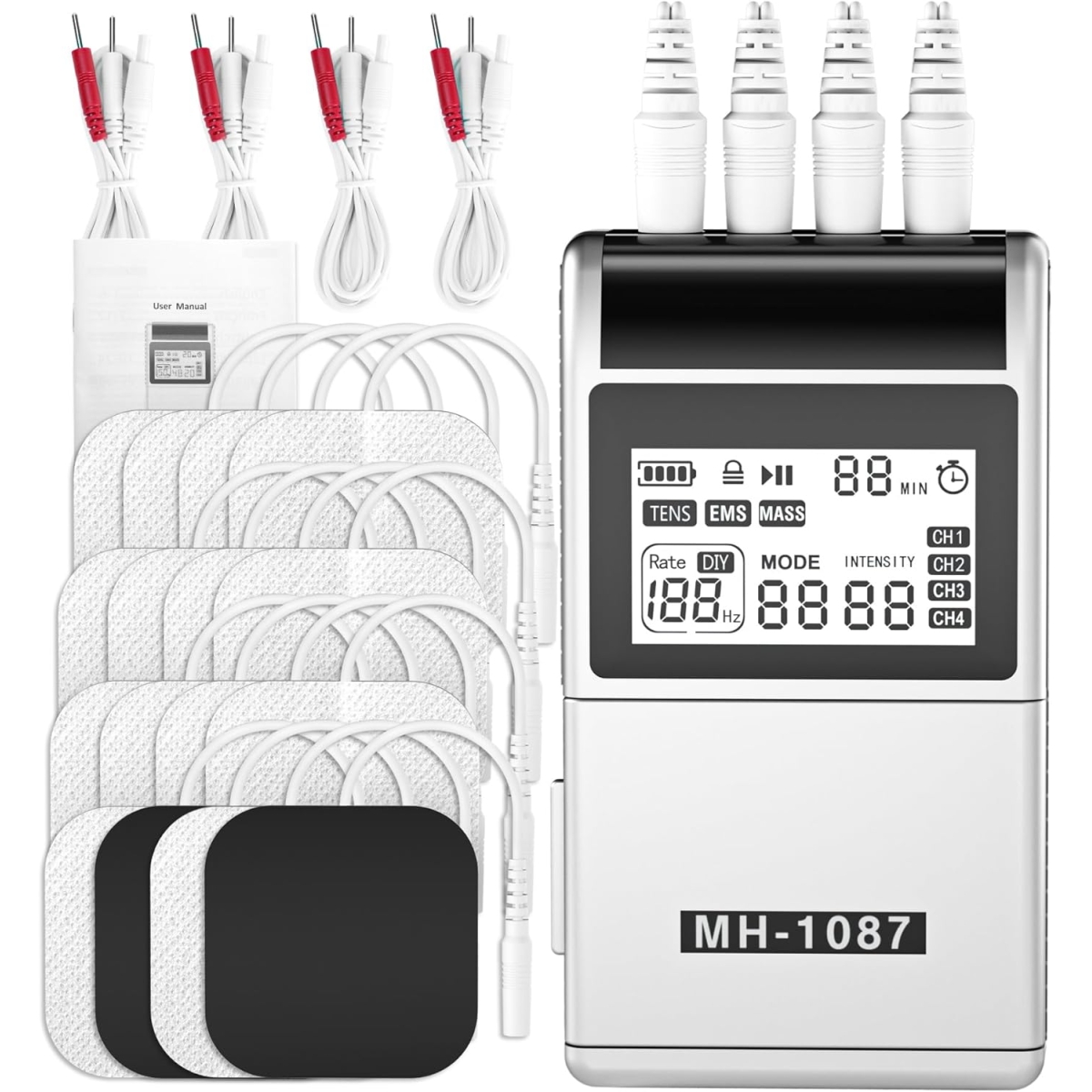3 σε 1 Ψηφιακό Μηχάνημα Διέγερσης Μυών EMS για Πόνο, Μυϊκή Τόνωση & Χαλάρωση - 48 Λειτουργίες, 4 Κανάλια 3 σε 1 Ψηφιακό Μηχάνημα Διέγερσης Μυών EMS για Πόνο, Μυϊκή Τόνωση & Χαλάρωση - 48 Λειτουργίες, 4 Κανάλια