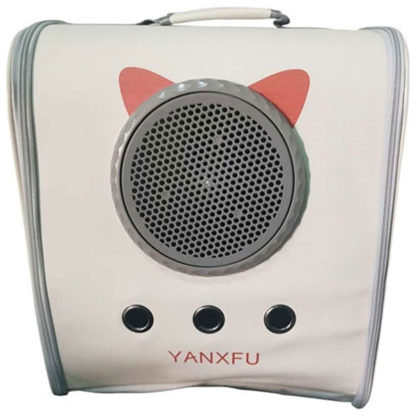 Σακίδιο μεταφοράς κατοικιδίων αεριζόμενο από 3 πλευρές Λευκό/Πορτοκαλί