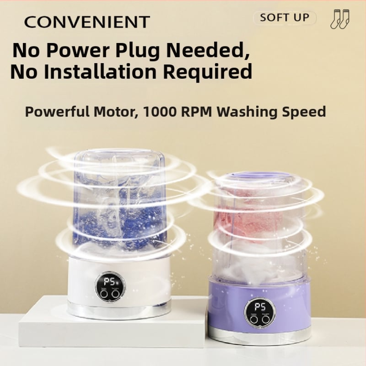 Μίνι Πλυντήριο Ρούχων 1L Φορητό και Επαναφορτιζόμενο Μίνι Πλυντήριο Ρούχων 1L Φορητό και Επαναφορτιζόμενο