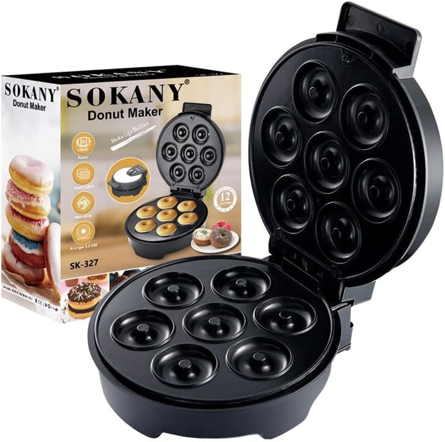 Ηλεκτρική Συσκευή Ντόνατς 7 Θέσεων 1000W Sokany Αντικολλητική Ηλεκτρική Συσκευή Ντόνατς 7 Θέσεων 1000W Sokany Αντικολλητική