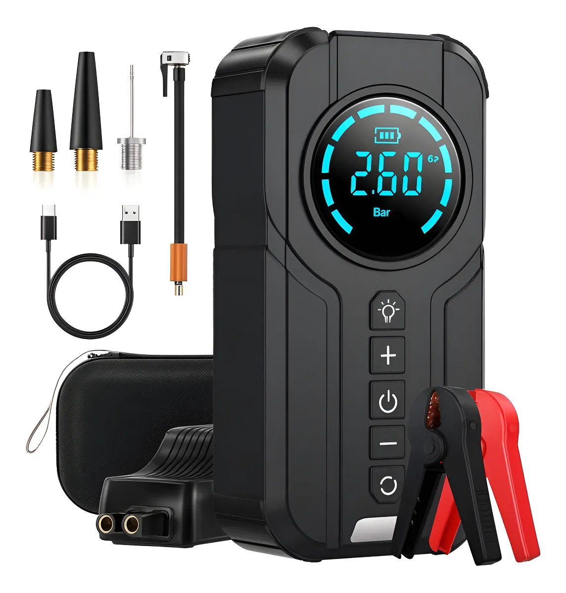 Φορητός Εκκινητής Μπαταρίας Αυτοκινήτου 8000 mA& Αεροσυμπιεστής με Ενσωματωμένο Φακό LED HIMK Φορητός Εκκινητής Μπαταρίας Αυτοκινήτου 8000 mA& Αεροσυμπιεστής με Ενσωματωμένο Φακό LED HIMK