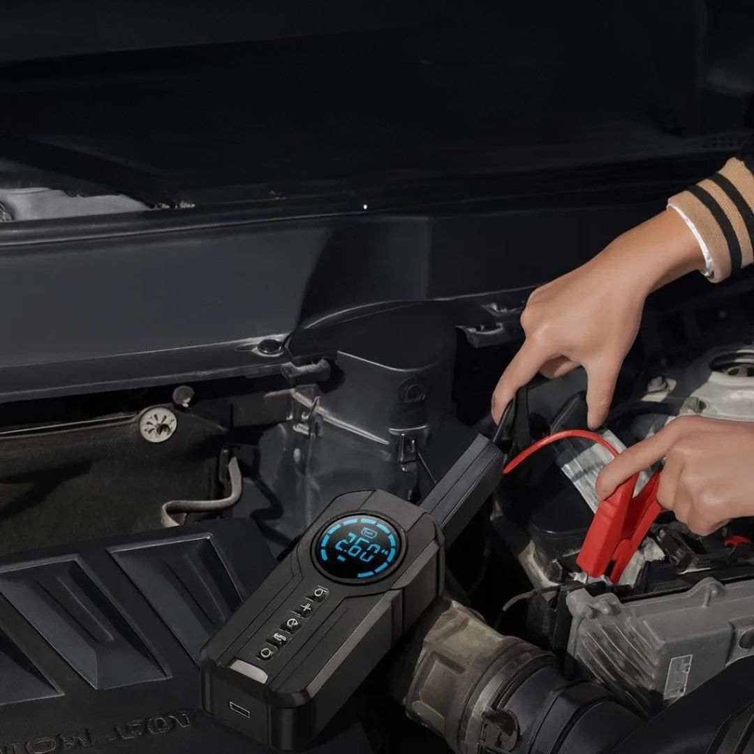 Φορητός Εκκινητής Μπαταρίας Αυτοκινήτου 8000 mA& Αεροσυμπιεστής με Ενσωματωμένο Φακό LED HIMK Φορητός Εκκινητής Μπαταρίας Αυτοκινήτου 8000 mA& Αεροσυμπιεστής με Ενσωματωμένο Φακό LED HIMK