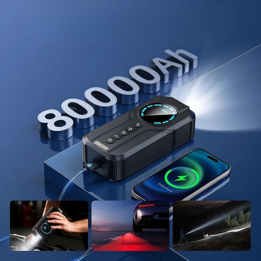 Φορητός Εκκινητής Μπαταρίας Αυτοκινήτου 8000 mA& Αεροσυμπιεστής με Ενσωματωμένο Φακό LED HIMK Φορητός Εκκινητής Μπαταρίας Αυτοκινήτου 8000 mA& Αεροσυμπιεστής με Ενσωματωμένο Φακό LED HIMK