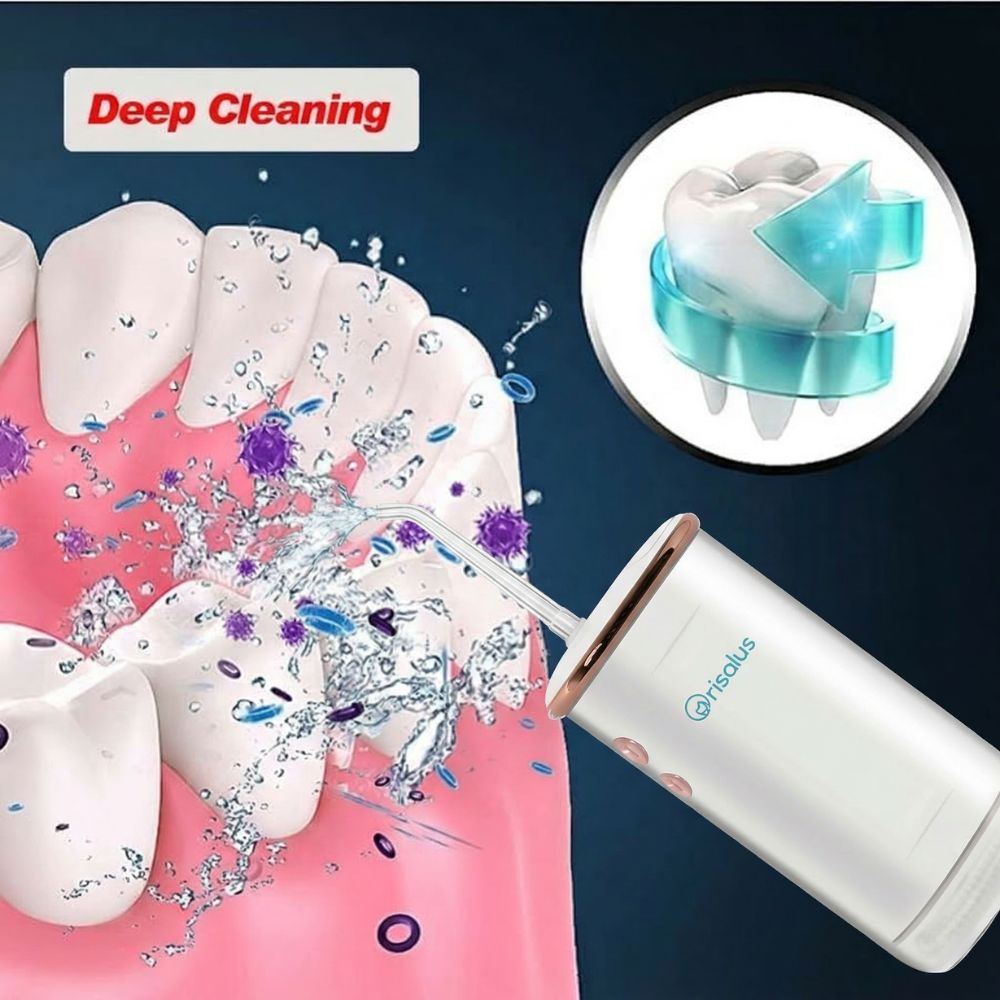 Φορητή Συσκευή Καθαρισμού Δοντιών με Πίεση Νερού με 2 Κεφαλές, Παλμό Υψηλής Συχνότητας & 4 Λειτουργίες Φορητή Συσκευή Καθαρισμού Δοντιών με Πίεση Νερού με 2 Κεφαλές, Παλμό Υψηλής Συχνότητας & 4 Λειτουργίες