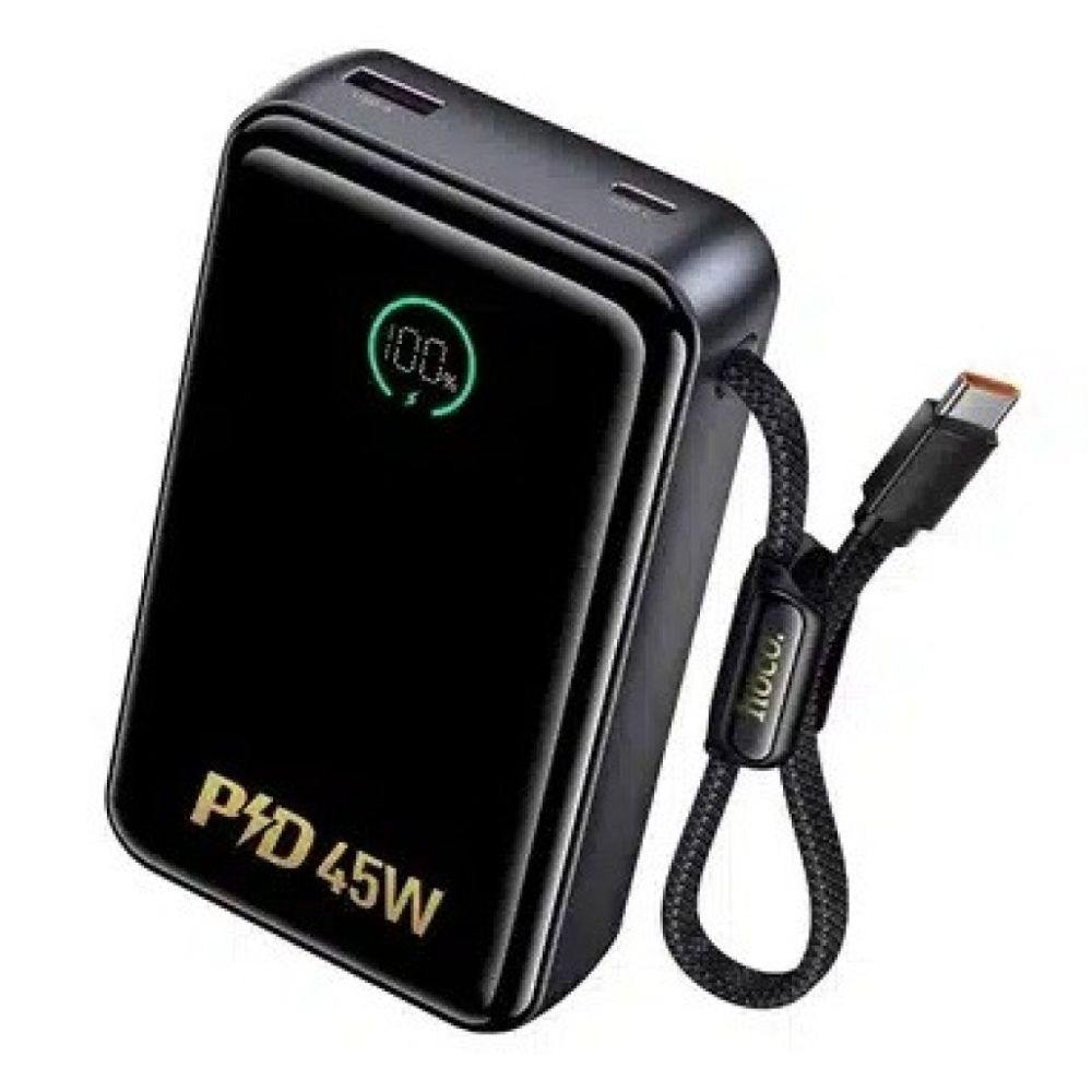 Hoco Shine Power Bank 20.000mAh 45W με 2 Θύρες και Ενσωματωμένο Type-C