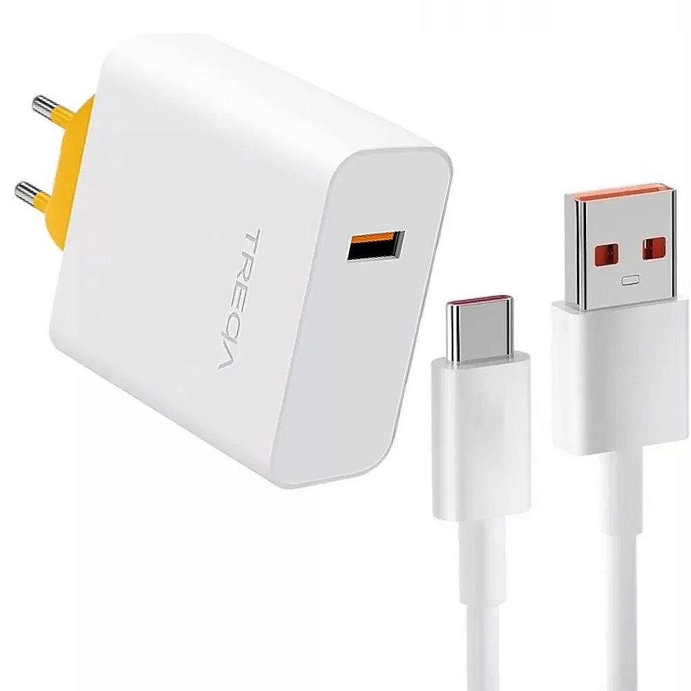 Treqa Φορτιστής 120W Dual USB – Γρήγορη Φόρτιση Type-C, USB και Smart Chip Safety