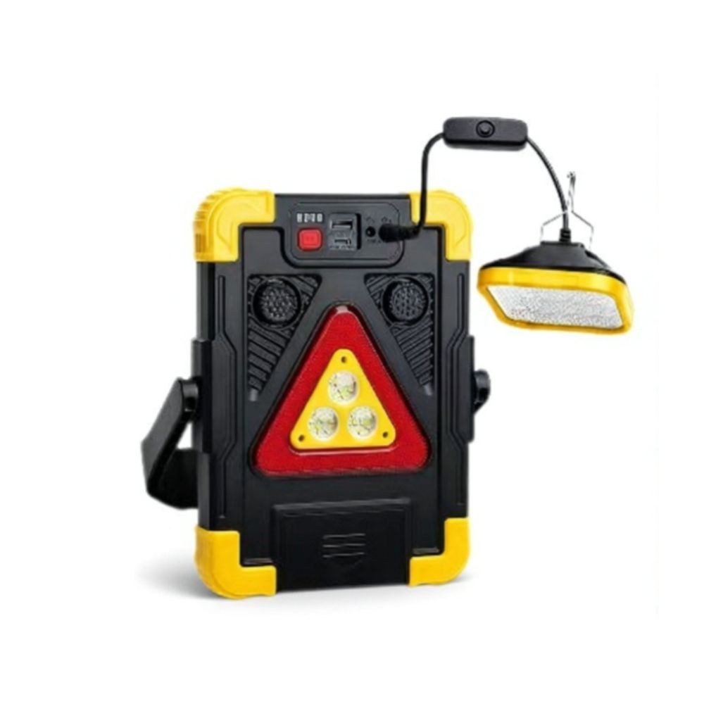 Ηλιακό Φωτιστικό με COB/SMD LED & Σειρήνα - 2 Μπαταρίες 18650, Ηλιακή και USB Type-C Φόρτιση για Camping