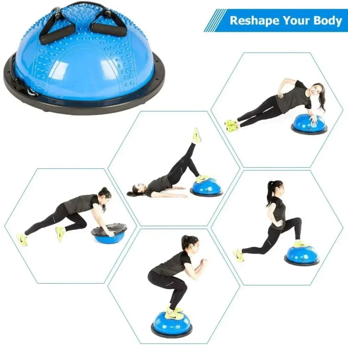 Ημισφαιρική Μπάλα Ισορροπίας με Λάστιχα & Αντλία 58cm Ημισφαιρική Μπάλα Ισορροπίας με Λάστιχα & Αντλία 58cm