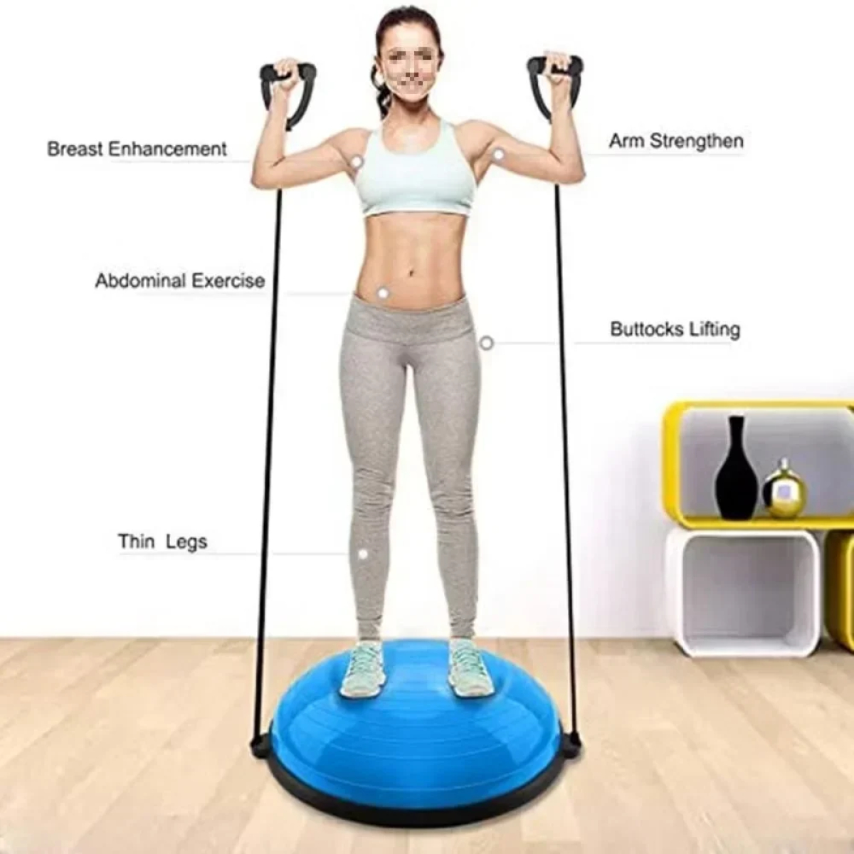 Ημισφαιρική Μπάλα Ισορροπίας με Λάστιχα & Αντλία 58cm Ημισφαιρική Μπάλα Ισορροπίας με Λάστιχα & Αντλία 58cm