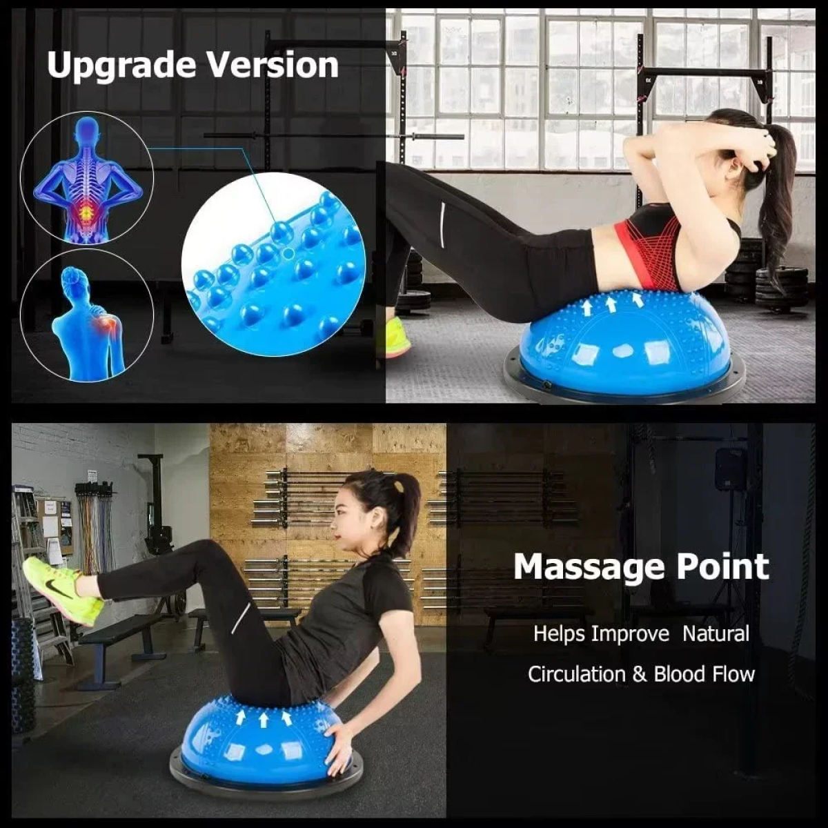 Ημισφαιρική Μπάλα Ισορροπίας με Λάστιχα & Αντλία 58cm Ημισφαιρική Μπάλα Ισορροπίας με Λάστιχα & Αντλία 58cm