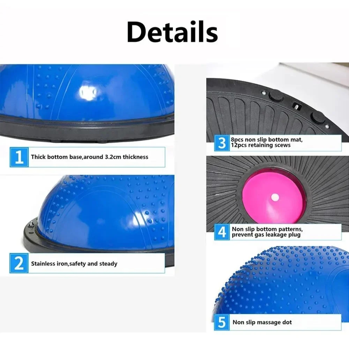 Ημισφαιρική Μπάλα Ισορροπίας με Λάστιχα & Αντλία 58cm Ημισφαιρική Μπάλα Ισορροπίας με Λάστιχα & Αντλία 58cm