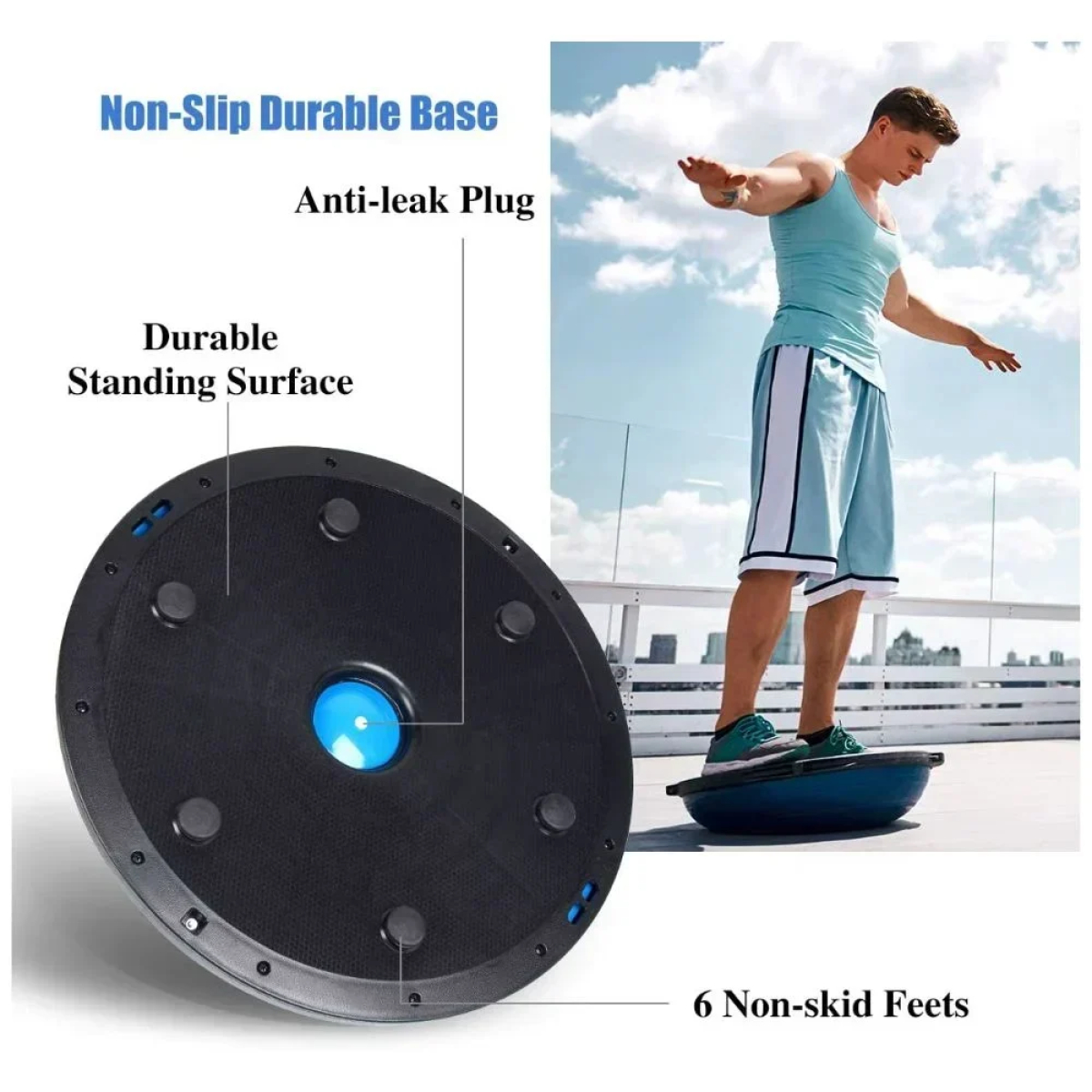 Ημισφαιρική Μπάλα Ισορροπίας με Λάστιχα & Αντλία 58cm Ημισφαιρική Μπάλα Ισορροπίας με Λάστιχα & Αντλία 58cm